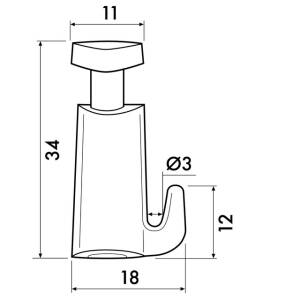 Micro grip adjustable picture hook for transparent perlon hanging cords