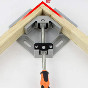 Right Angle Picture Frame Clamp is made of premium aluminium alloy and painted with a rustproof grey mask. It is solid and durable. The swing jaw design has been electroplated with rustproof steel arbour. The two-way rotary jaw can be adjusted to align and hold workpieces of different sizes. It has a single rubber handle with a firm grip. The steel nut has great wear resistance and holds well. It offers a perfect way to frame pictures.