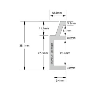 METALCITI Las Vegas Z Bar French Cleat Hanging Rail 50mm 2 holes max. 35kg (Qty 20)